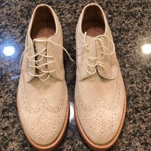 J.Crew cream suede wingtip lace up shoes